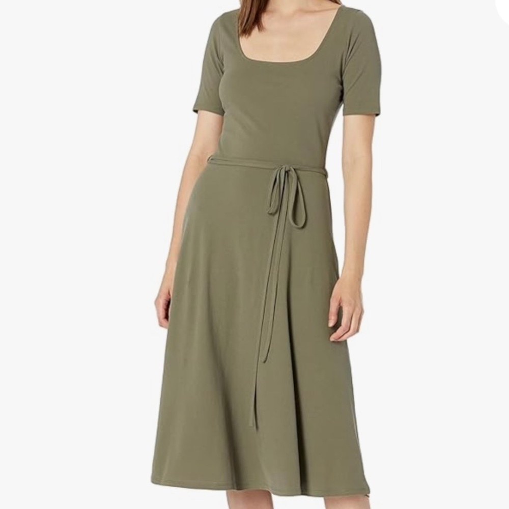 Vince Short Sleeve Square Neck Dress, Size S